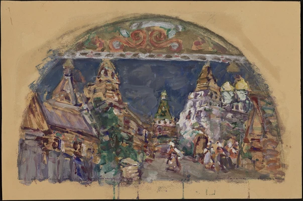 К.А. Коровин. Эскиз декорации к балету Ц. Пуни «Конёк-Горбунок». 1909