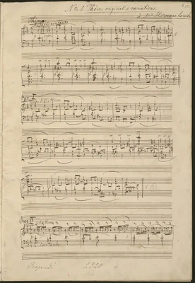 П.И. Чайковский. Тема с вариациями (op. 19 № 6). Автограф. Посвящена Г.А. Ларошу. Москва, 1873